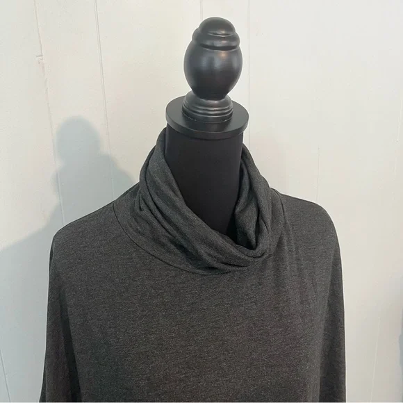 Workshop Republic Clothing Poncho Charcoal Heather High Loose Neck Soft … - Picture 2 of 10
